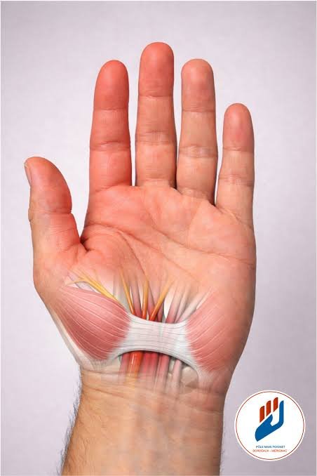 Anatomie du canal carpien et du nerf médian dans la main